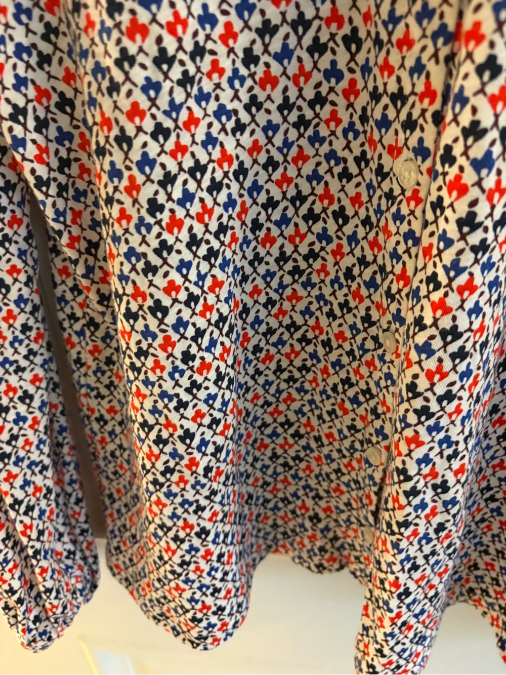 Boden Patterned Button-Front Blouse - Picture 6 of 16